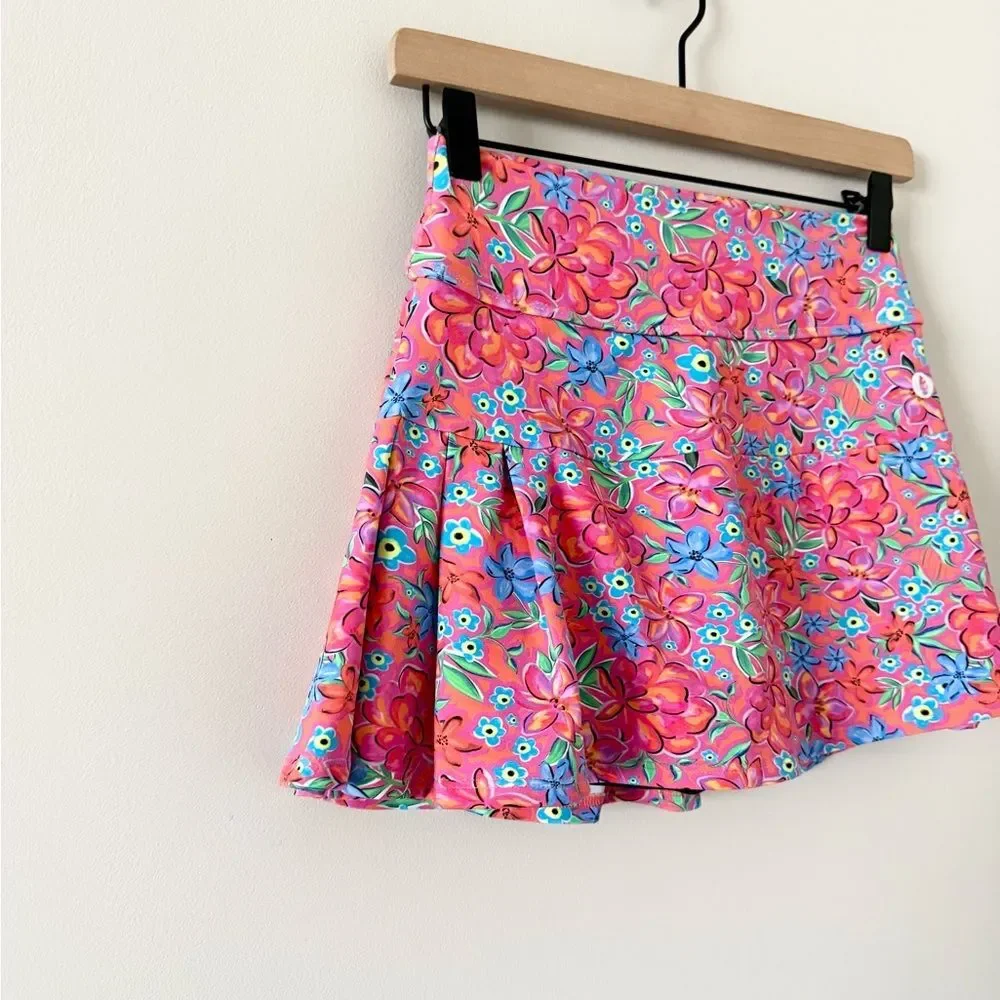 Dōna Jō Tennis Athletic Skirt Skort in Pink Multi Floral Size 1 (S)
